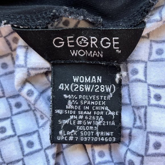 George Woman Black Gray Tunic Top Plus Size 4X - Picture 7 of 8